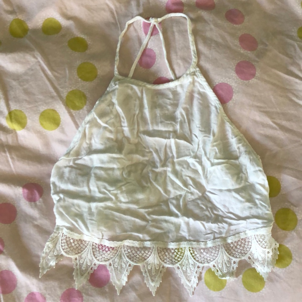 L.A Hearts White Tie Back Crop Top